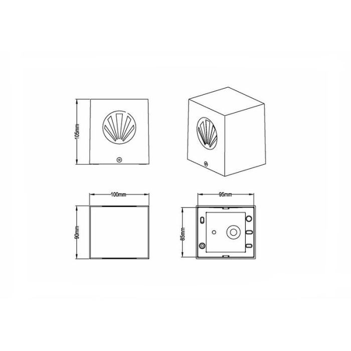 Svart utelampa design, Sandby, 2W, 3000K LED, IP44