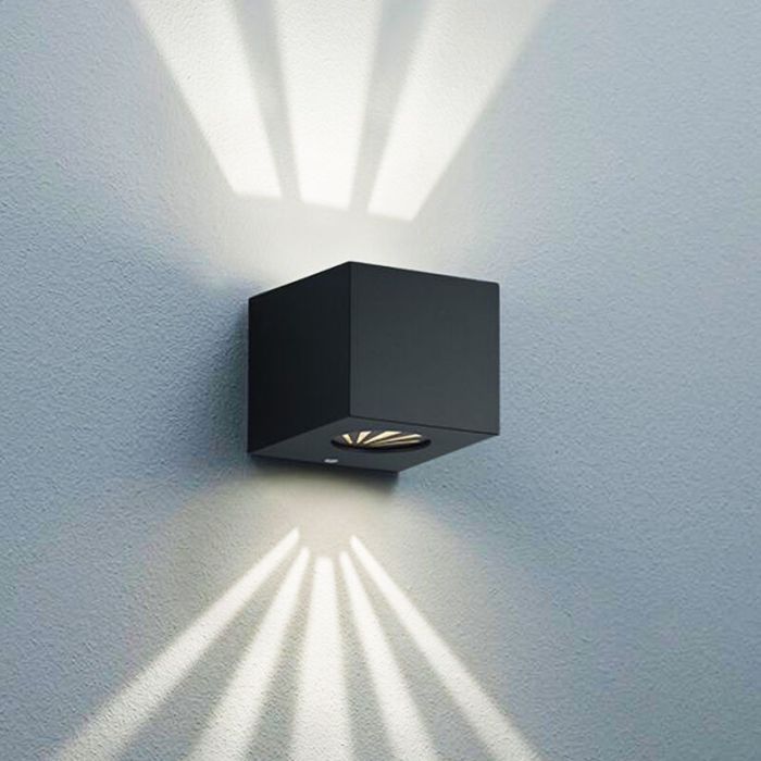 Svart utelampa design, Sandby, 2W, 3000K LED, IP44