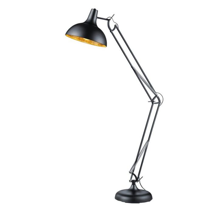Svart golvlampa modern, Benoit, med brytare