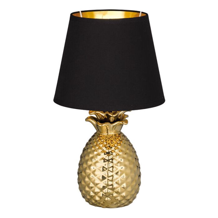 Keramik bordslampa guld, Monsted, med brytare