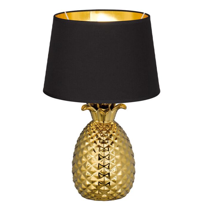 Keramik bordslampa guld, Monsted, med brytare