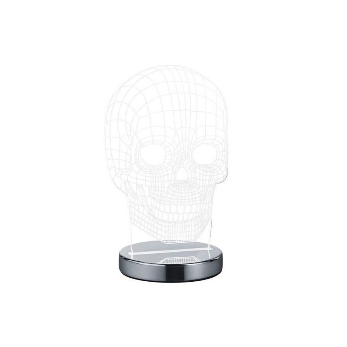 Krom bordslampa design, Berjan, 7W, varm till kall vit justerbar LED, med brytare