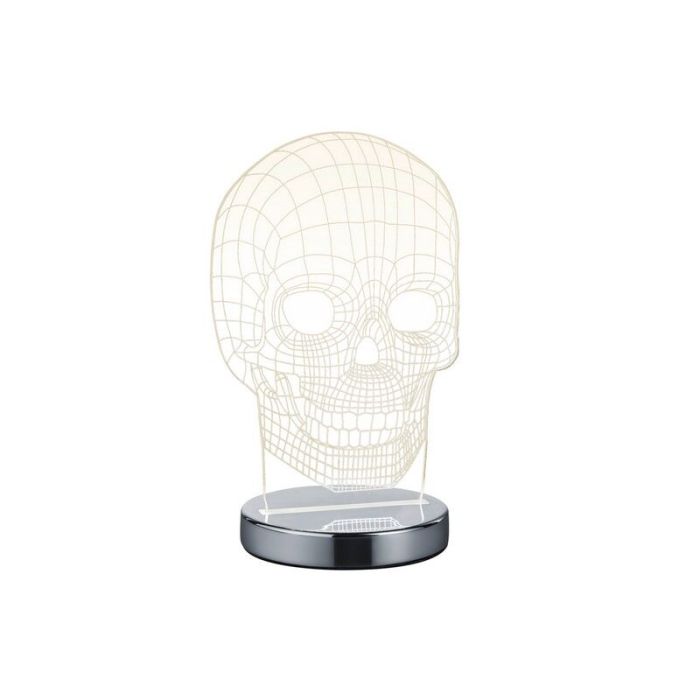 Krom bordslampa design, Berjan, 7W, varm till kall vit justerbar LED, med brytare