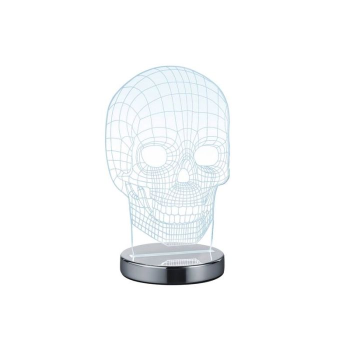 Krom bordslampa design, Berjan, 7W, varm till kall vit justerbar LED, med brytare