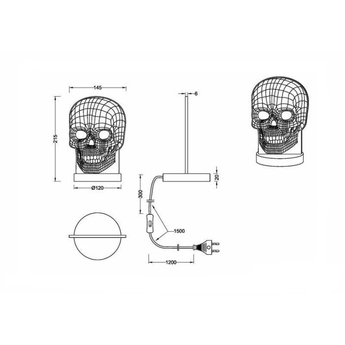 Krom bordslampa design, Berjan, 7W, varm till kall vit justerbar LED, med brytare