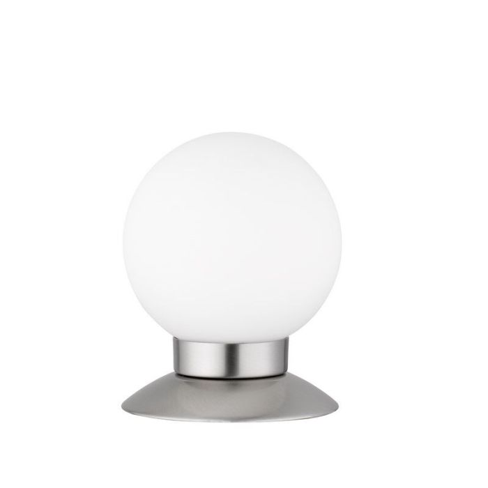 Nickel bordslampa modern, Nolan, 3W, 3000K LED, med brytare