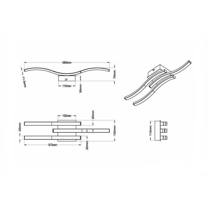 Nickel plafond design, Go, 5W, 3000K LED