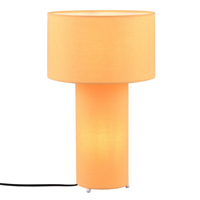 Gul bordslampa tyg, Denilson, med brytare