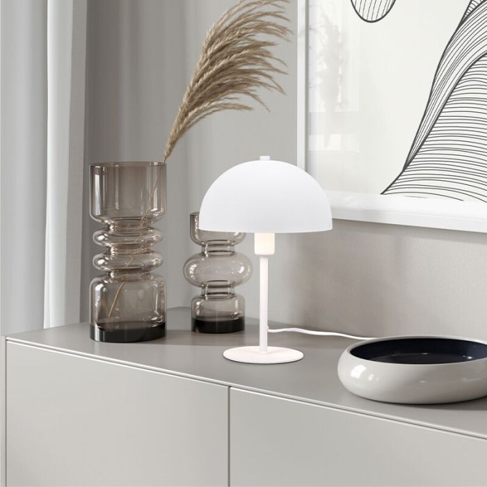 Vit bordslampa modern, Fransisca, med brytare