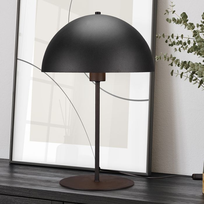 Svart bordslampa modern, Fransisca, med brytare
