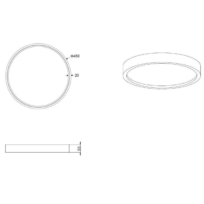 Vit plafond modern, Destin, 29W, varm till kall vit justerbar LED
