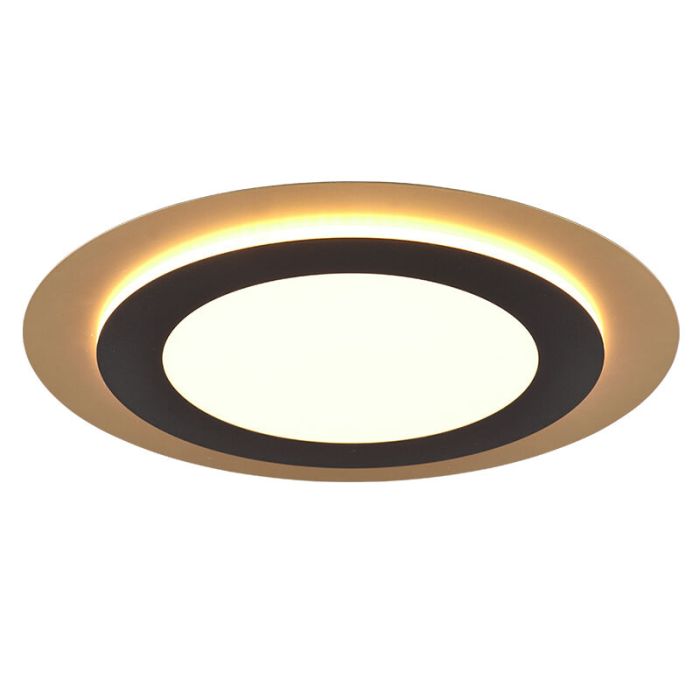 Svart plafond modern, Frans, 42W, varm till kall vit justerbar LED, met fjärrkontroll