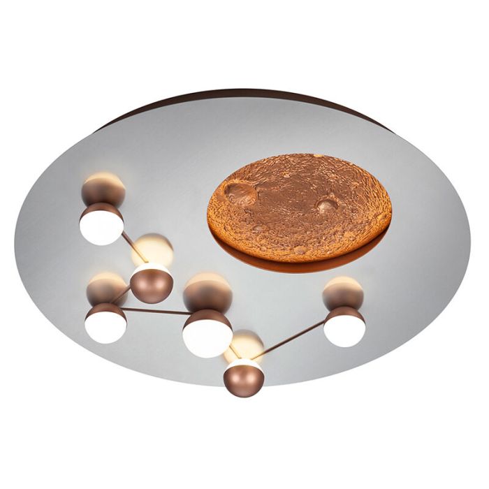 Silver plafond modern, Gilberto, 42W, varm till kall vit justerbar LED, 3 stegs dimmer