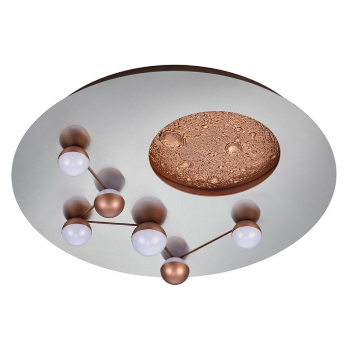 Silver plafond modern, Gilberto, 42W, varm till kall vit justerbar LED, 3 stegs dimmer