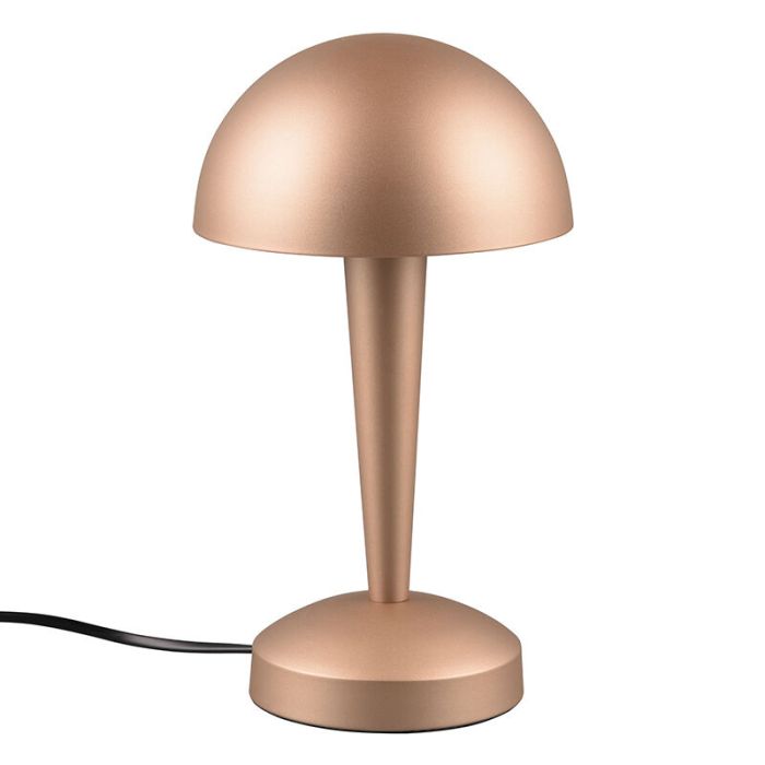 Taupe bordslampa modern, Delila, med beröringsdimmer