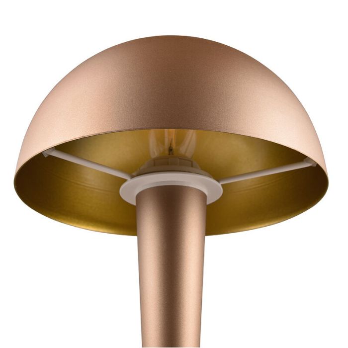 Taupe bordslampa modern, Delila, med beröringsdimmer