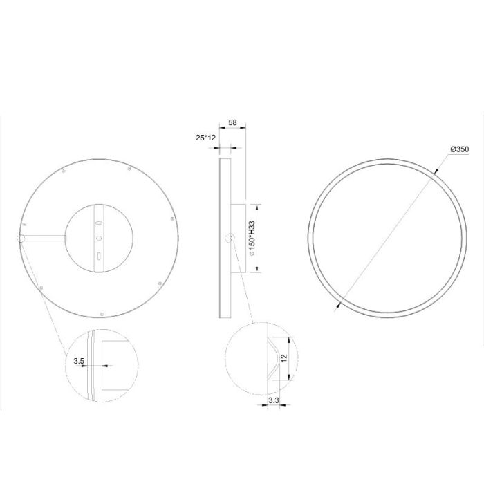 Vit plafond design, Gilbert, 20W, 3000K LED