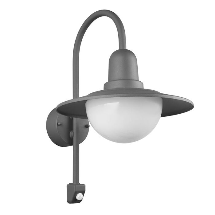 Antracit utomhus vägglampa med rörelsesensor modern, Semmy, IP44