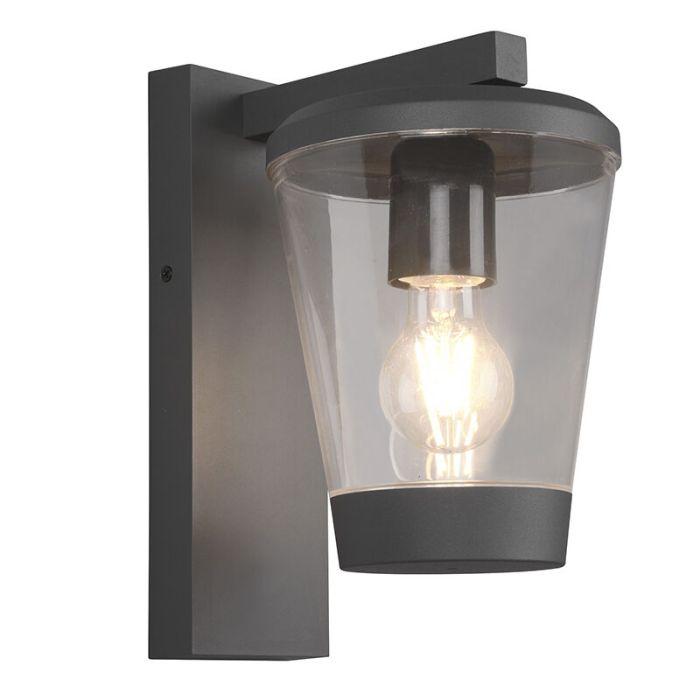 Antracit utelampa modern, Kerstin, IP44