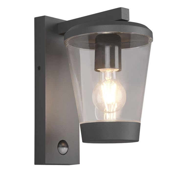 Antracit utomhus vägglampa med rörelsesensor modern, Kerstin, IP44