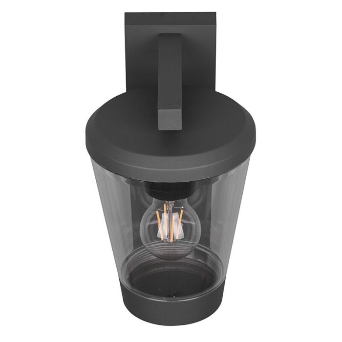 Antracit utomhus vägglampa med rörelsesensor modern, Kerstin, IP44