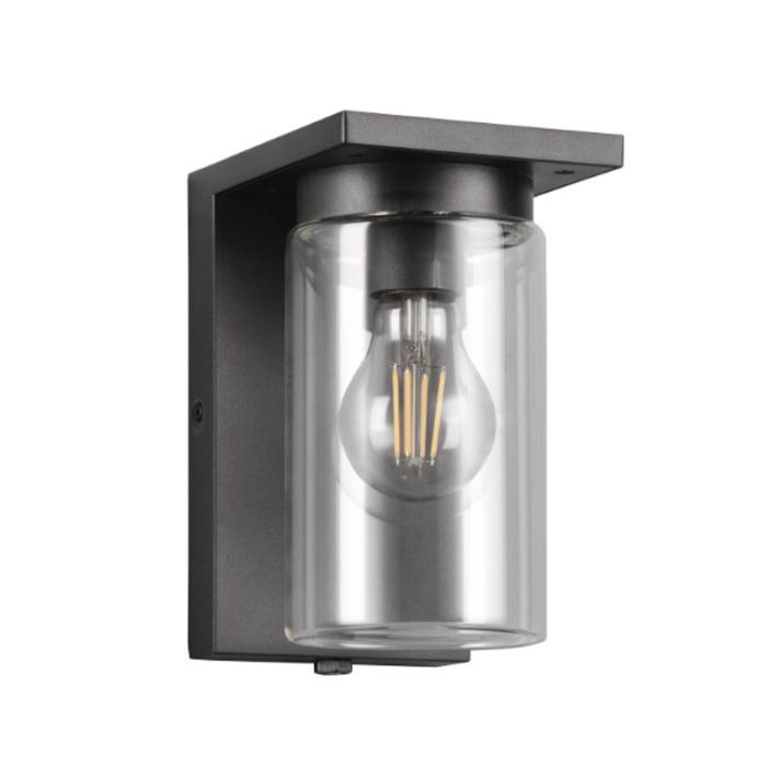 Svart utomhus vägglampa med skymningssensor modern, Yves, IP44
