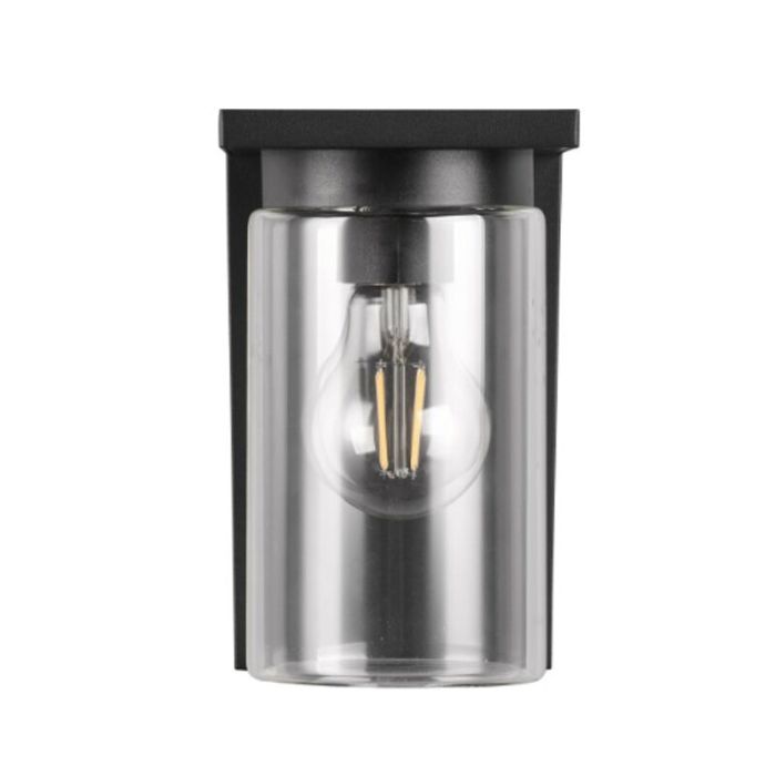 Svart utomhus vägglampa med skymningssensor modern, Yves, IP44