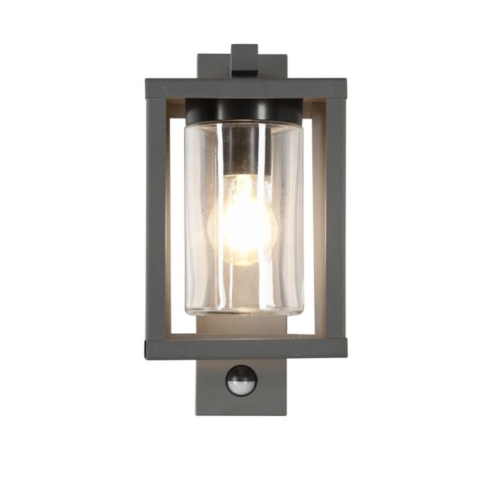 Antracit utomhus vägglampa med rörelsesensor modern, Reini, IP44