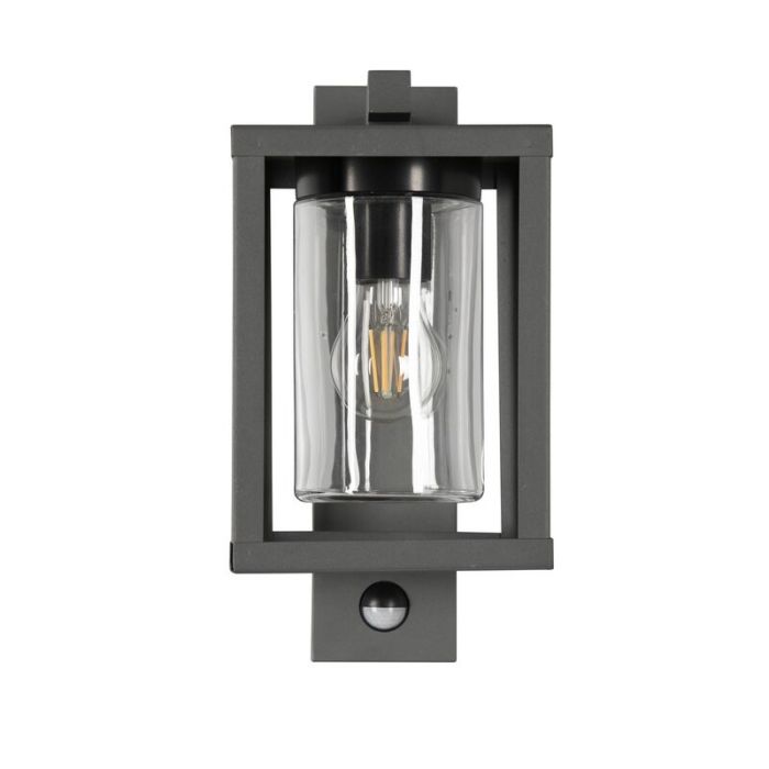 Antracit utomhus vägglampa med rörelsesensor modern, Reini, IP44