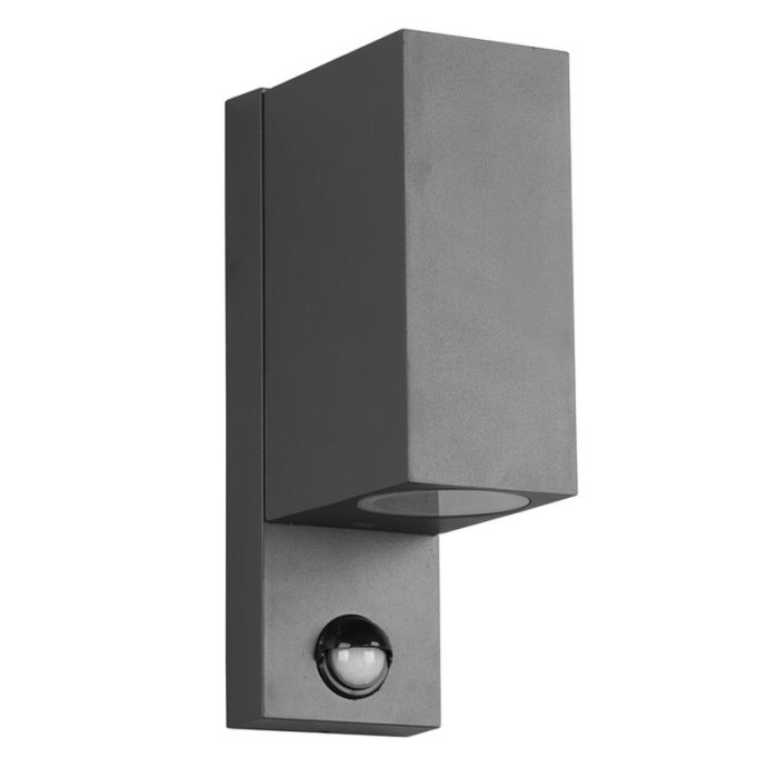 Antracit utomhus vägglampa med rörelsesensor modern, Laurien, IP44