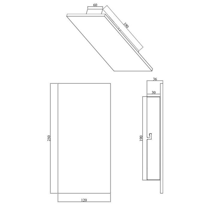 Svart vägglampa modern, Faisal, 9W, 3000K LED