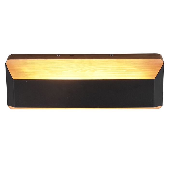 Svart up down vägglampa modern, Navajo, 13,5W, 3000K LED