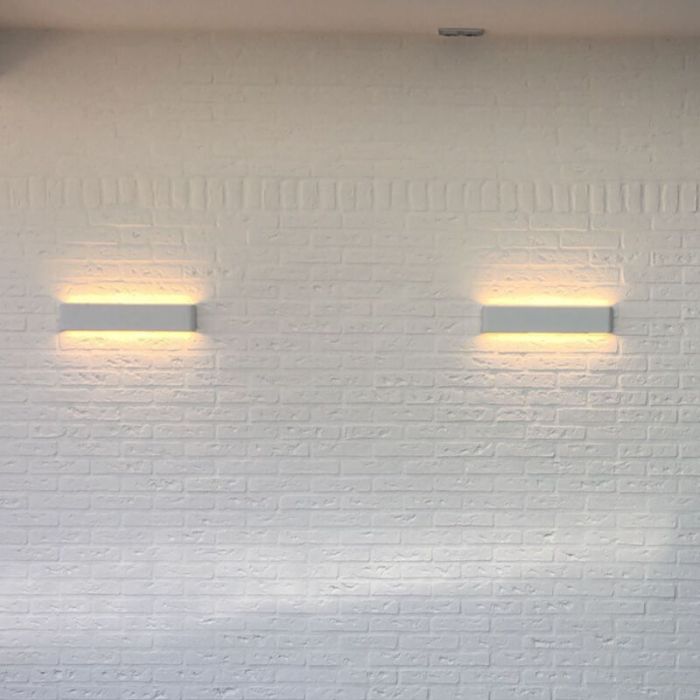 Vit utelampa modern, Bridlington, 8W, 3000K LED, IP54