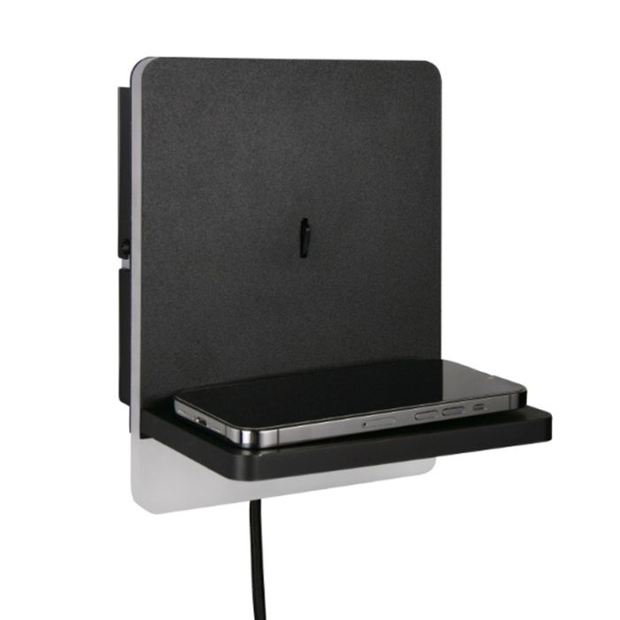 Svart vägglampa modern, Margje, 9W, 3000K LED, med brytare