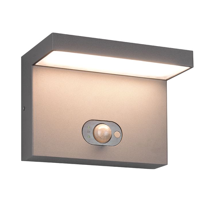 Antracit utomhus vägglampa solcell modern, Nesrin, 5W, white switch LED, IP65