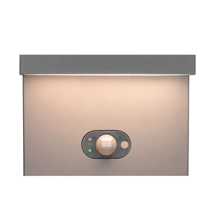 Antracit utomhus vägglampa solcell modern, Nesrin, 5W, white switch LED, IP65