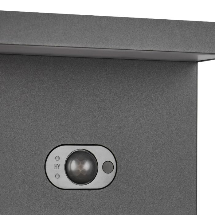 Antracit utomhus vägglampa solcell modern, Nesrin, 5W, white switch LED, IP65