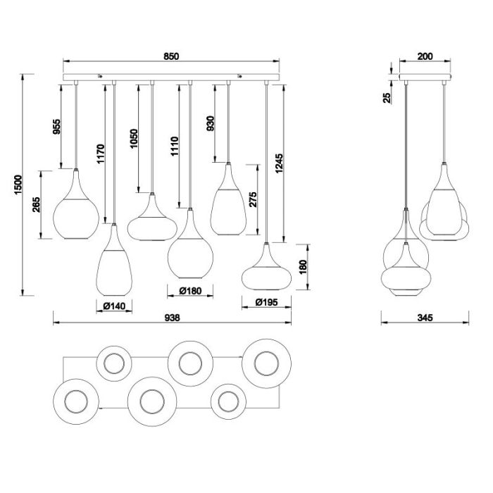 Svart fönsterlampa design, Sybren