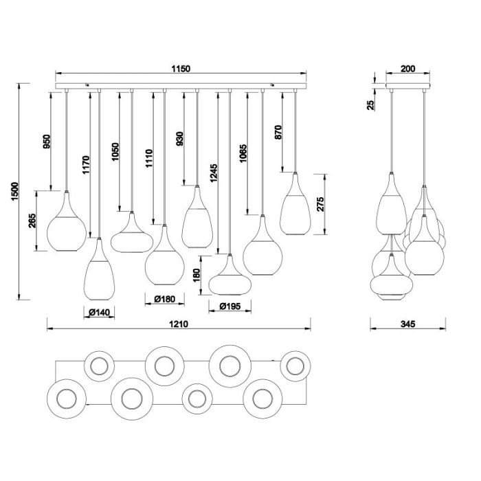 Bärnstensfärgad fönsterlampa design, Sybren