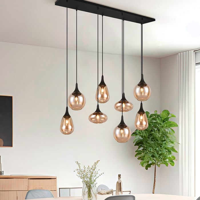 Bärnstensfärgad fönsterlampa design, Sybren