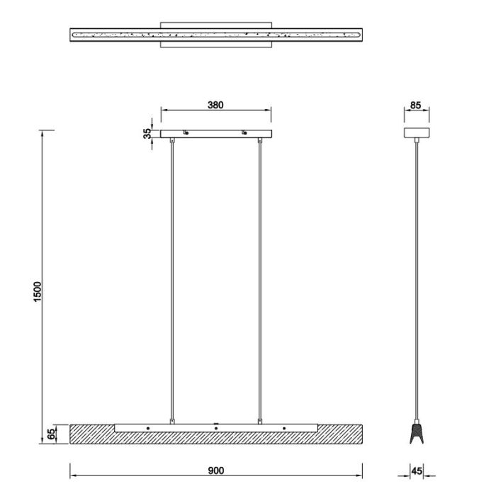 Trä fönsterlampa brun, Neville, 25W, 3000K LED, 3 stegs dimmer