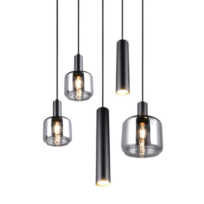 Svart pendellampa matbord design, Lahcen