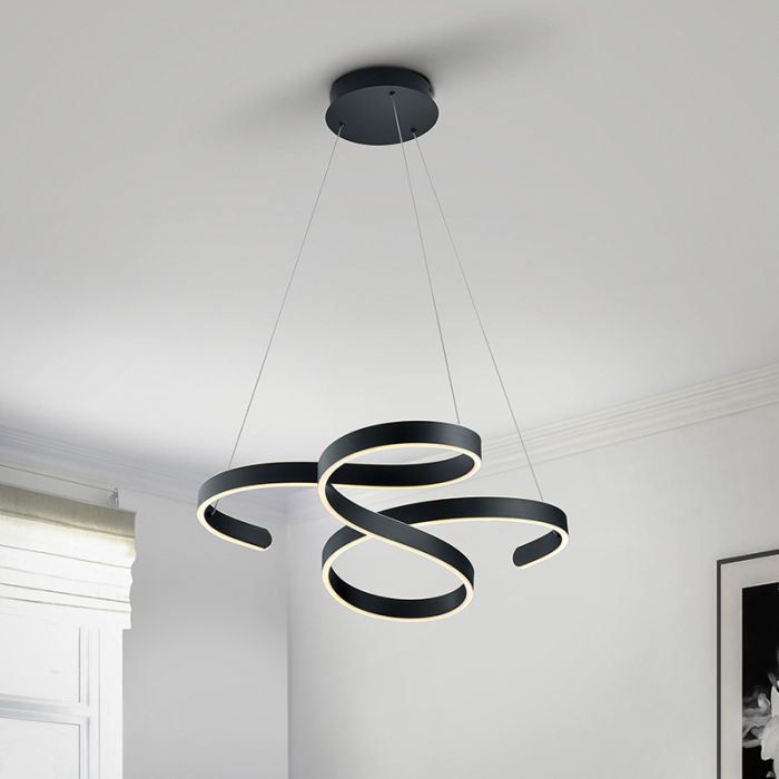 Antracit fönsterlampa modern, Davu, 52W, 3000K LED