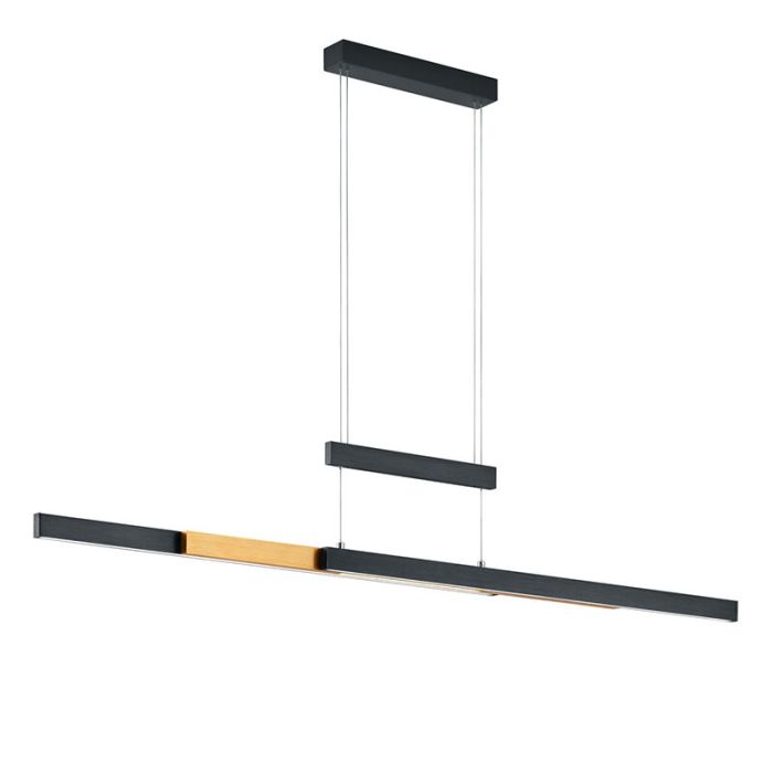 Svart pendellampa matbord modern, Jessey, 45W, varm till kall vit justerbar LED