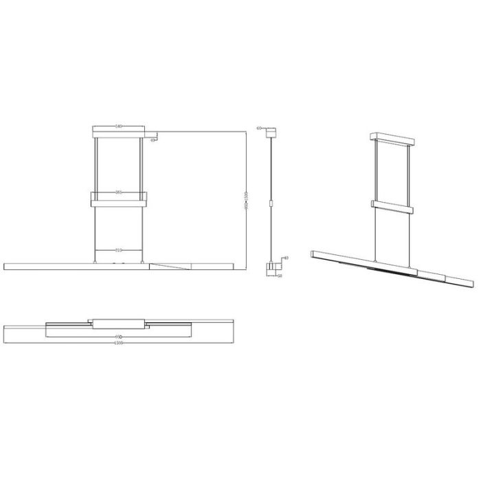 Svart fönsterlampa modern, Jessey, 42W, varm till kall vit justerbar LED, med beröringsdimmer
