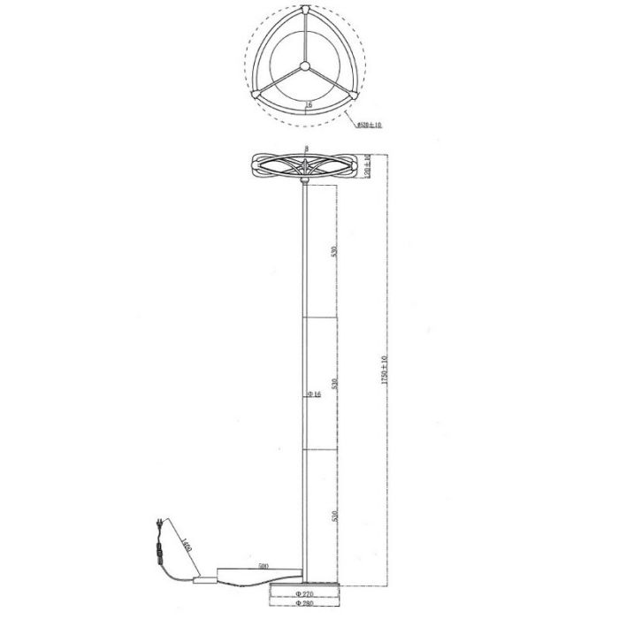 Mässing golvlampa modern, Remy, 31W, 3000K LED, med brytare