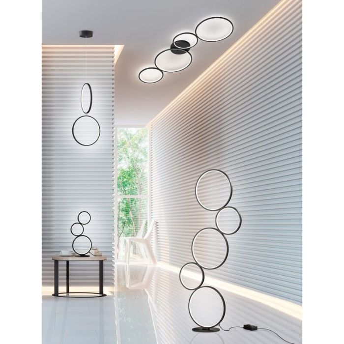 Svart golvlampa modern, Robon, 36W, 3000K LED, med brytare