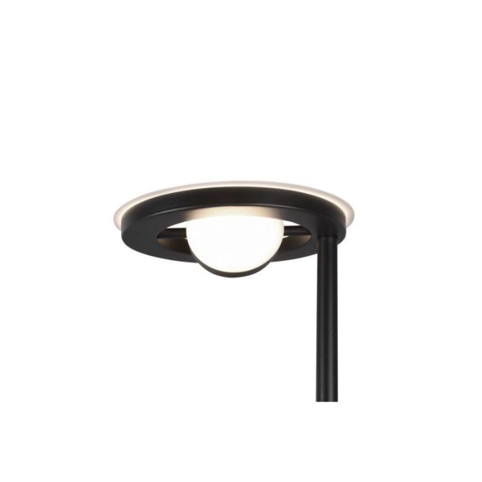 Svart läslampa golv modern, Yazid, 32W, justerbar ljusfärg LED, med beröringsdimmer