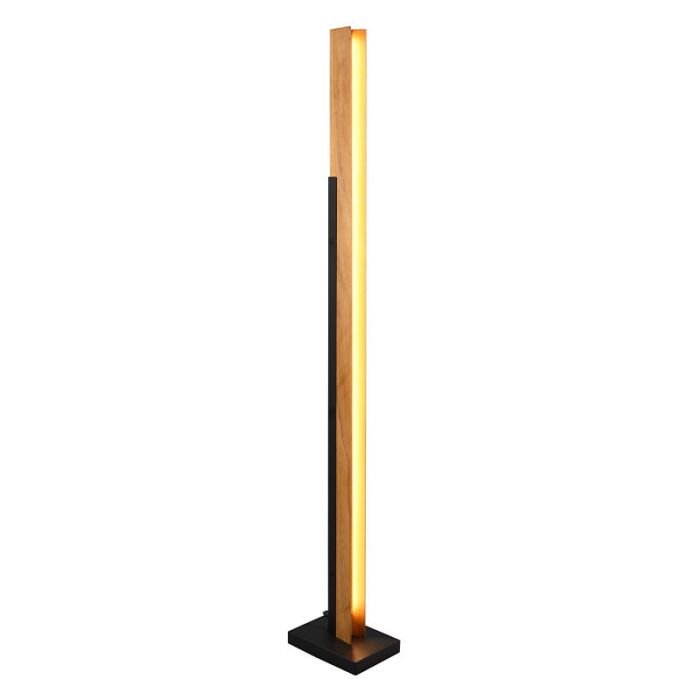 Trä golvlampa brun, Neville, 16W, 3000K LED, 3 stegs dimmer