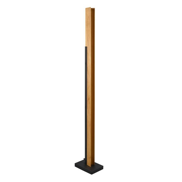 Trä golvlampa brun, Neville, 16W, 3000K LED, 3 stegs dimmer